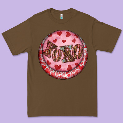 Premium Tee Western valentine's day xoxo round earrings