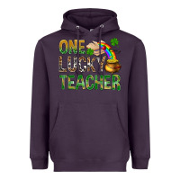 Plum One Lucky Teacher St. Patricks Heavyweight Hoodie - BundleAndBundleShop