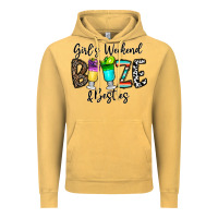Vintage Mustard girl's weekend booze & besties Vintage Hoodie - CowhideDigitalArt