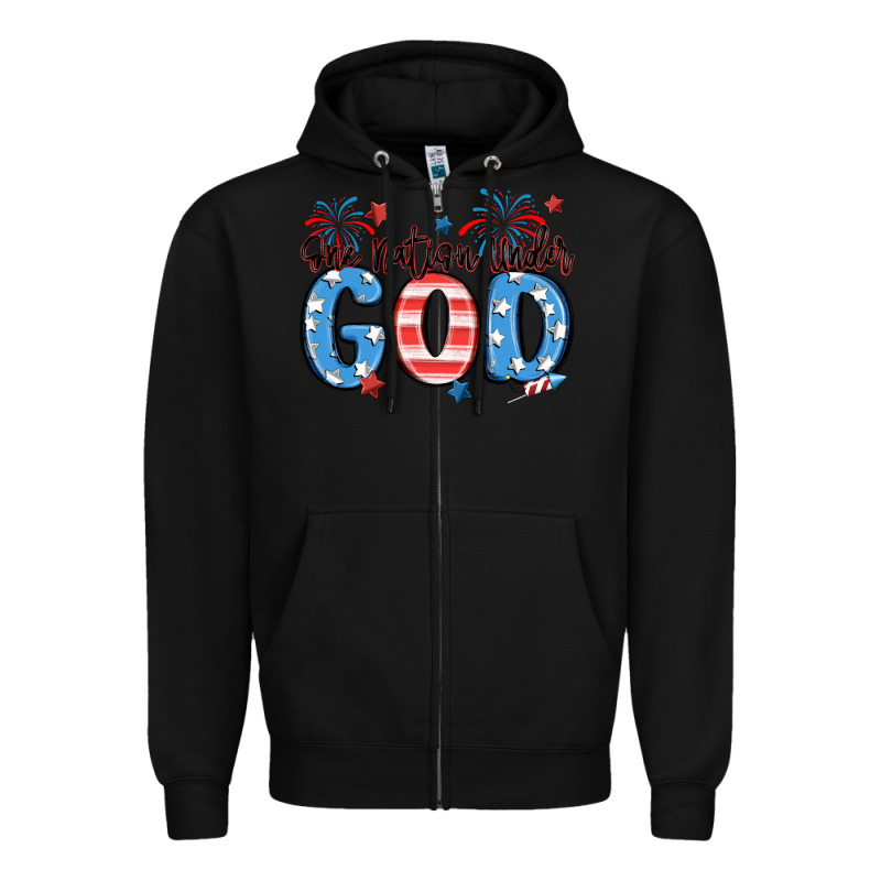 One Nation Under God Zipper Hoodie by MaliasSmallBusiness | Teevron