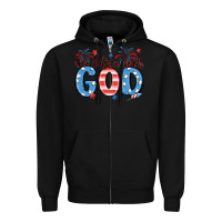 Black one nation under god Zipper Hoodie - MaliasSmallBusiness
