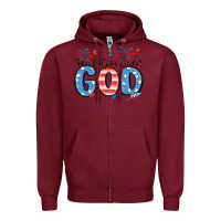 Burgundy one nation under god Zipper Hoodie - MaliasSmallBusiness