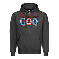 Charcoal Heather one nation under god Zipper Hoodie - MaliasSmallBusiness
