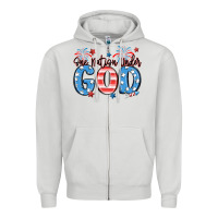 Dove Grey one nation under god Zipper Hoodie - MaliasSmallBusiness