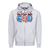 Heather Grey one nation under god Zipper Hoodie - MaliasSmallBusiness