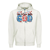 Oatmeal Heather one nation under god Zipper Hoodie - MaliasSmallBusiness