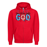 Red one nation under god Zipper Hoodie - MaliasSmallBusiness