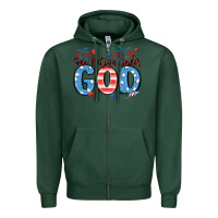 Sports Green one nation under god Zipper Hoodie - MaliasSmallBusiness