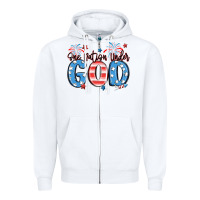 White one nation under god Zipper Hoodie - MaliasSmallBusiness