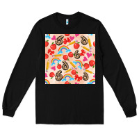 Black back to school seamless pattern 6 (3600x3600) Long Sleeve Tee - AdoDesignShop