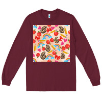 Burgundy back to school seamless pattern 6 (3600x3600) Long Sleeve Tee - AdoDesignShop