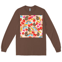 Chestnut back to school seamless pattern 6 (3600x3600) Long Sleeve Tee - AdoDesignShop