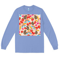 Colony Blue back to school seamless pattern 6 (3600x3600) Long Sleeve Tee - AdoDesignShop