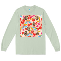 Matcha back to school seamless pattern 6 (3600x3600) Long Sleeve Tee - AdoDesignShop