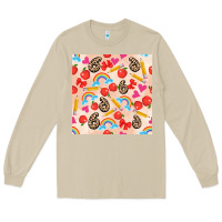 Mushroom back to school seamless pattern 6 (3600x3600) Long Sleeve Tee - AdoDesignShop