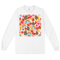White back to school seamless pattern 6 (3600x3600) Long Sleeve Tee - AdoDesignShop