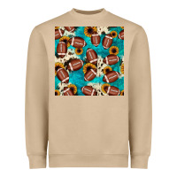 Mushroom football turquoise cowhide sunflower seamless pattern Heavyweight Sweatshirt - JahusDesignShop