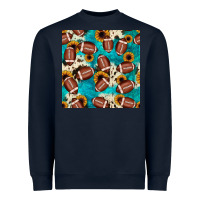 Navy football turquoise cowhide sunflower seamless pattern Heavyweight Sweatshirt - JahusDesignShop