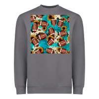 Storm football turquoise cowhide sunflower seamless pattern Heavyweight Sweatshirt - JahusDesignShop