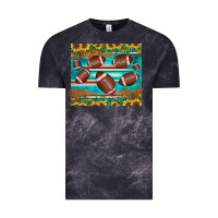 Cloud Black football turquoise sunflower Vintage Tee - JahusDesignShop