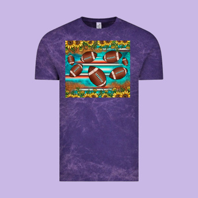 Football Turquoise Sunflower Vintage Tee Designed By Jahusdesignshop