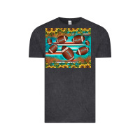 Vintage Black football turquoise sunflower Vintage Tee - JahusDesignShop