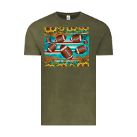 Vintage Olive football turquoise sunflower Vintage Tee - JahusDesignShop