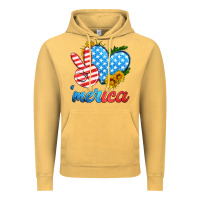 Vintage Mustard america with heart Vintage Hoodie - HRA Design Shop