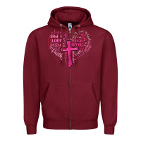 Burgundy jesus is love heart cross valentines day Zipper Hoodie - MaliasSmallBusiness