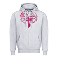 Heather Grey jesus is love heart cross valentines day Zipper Hoodie - MaliasSmallBusiness