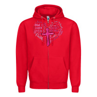 Red jesus is love heart cross valentines day Zipper Hoodie - MaliasSmallBusiness