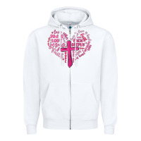 White jesus is love heart cross valentines day Zipper Hoodie - MaliasSmallBusiness