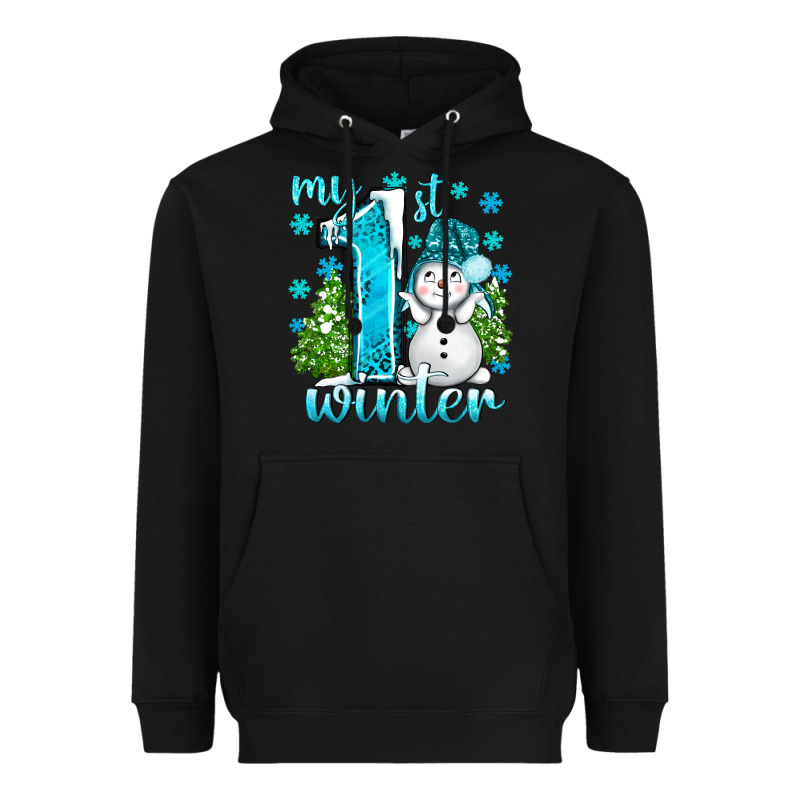 My 1 St Winter With Cute Snowman Heavyweight Hoodie by BundleAndBundleShop | Teevron