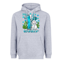 Heather Grey My 1 St Winter With Cute Snowman Heavyweight Hoodie - BundleAndBundleShop