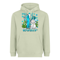 Matcha My 1 St Winter With Cute Snowman Heavyweight Hoodie - BundleAndBundleShop
