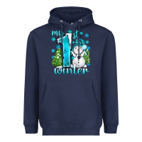 Navy My 1 St Winter With Cute Snowman Heavyweight Hoodie - BundleAndBundleShop