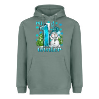 Sage My 1 St Winter With Cute Snowman Heavyweight Hoodie - BundleAndBundleShop