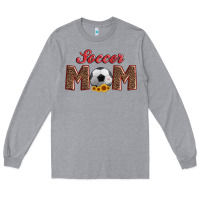 Heather Grey soccer mom with ball and sunflower Long Sleeve Tee - Artiststas