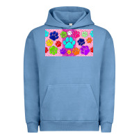Pigment Pebble Blue paw print Urban Hoodie - TumblerDesignByShophia