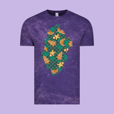 Christmas Gingerbread Cookies Patch Vintage Tee Designed By Bundleandbundleshop