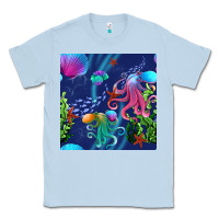 Dusty Blue undersea Classic Tee - BundleAndBundleShop