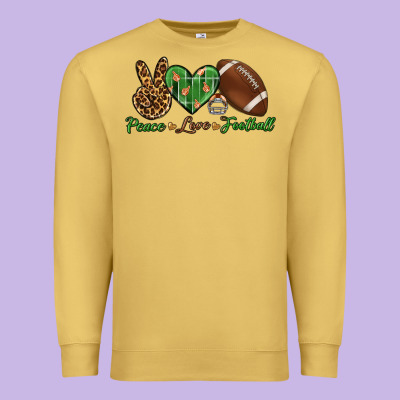 Peace Love Football Premium Sweatshirt Designed By Bundleandbundleshop
