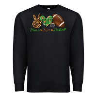 Black peace love football Premium Sweatshirt - BundleAndBundleShop