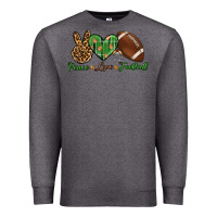 Charcoal Heather peace love football Premium Sweatshirt - BundleAndBundleShop
