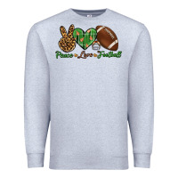 Heather Grey peace love football Premium Sweatshirt - BundleAndBundleShop