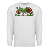 Oatmeal Heather peace love football Premium Sweatshirt - BundleAndBundleShop