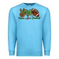 Ocean Blue peace love football Premium Sweatshirt - BundleAndBundleShop