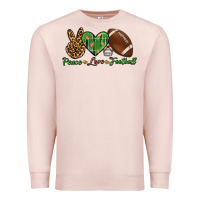Pale Pink peace love football Premium Sweatshirt - BundleAndBundleShop