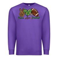 Purple peace love football Premium Sweatshirt - BundleAndBundleShop