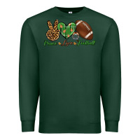 Sports Green peace love football Premium Sweatshirt - BundleAndBundleShop
